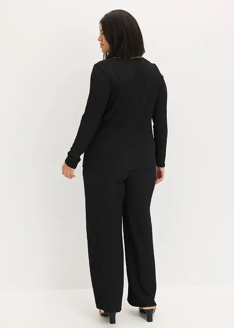Shirt und Hose (2-tlg.Set) aus strukturiertem Cr&ecirc;pe, bonprix