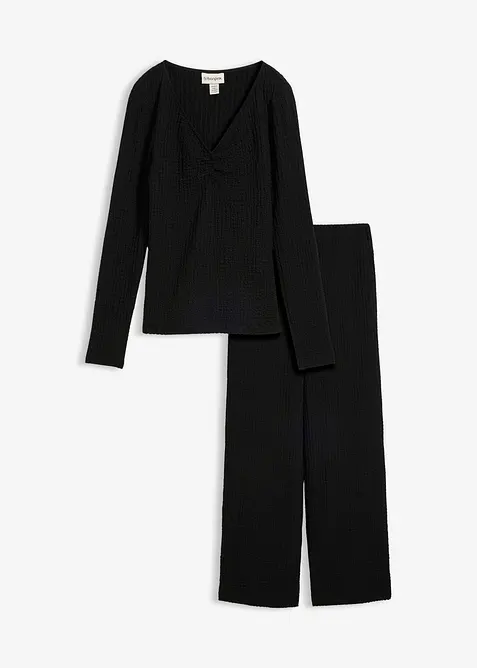 Shirt und Hose (2-tlg.Set) aus softem Cr&ecirc;pe, bonprix