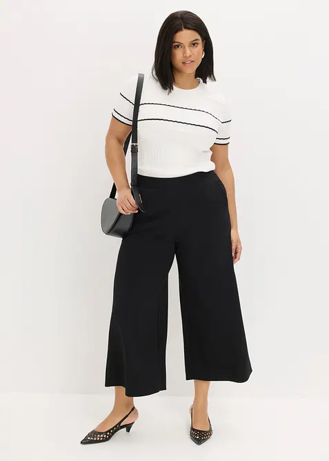 Kurzarm-Pullover aus Baumwoll-Mix, bonprix