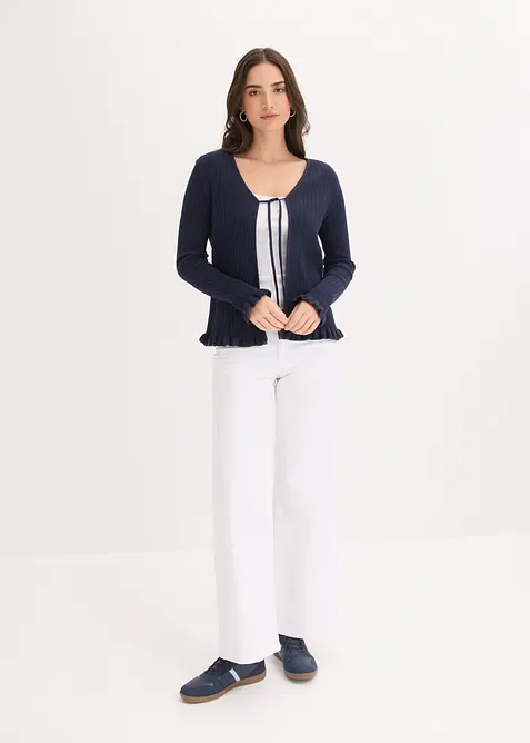 Feinstrickjacke aus Baumwoll-Mix, bonprix