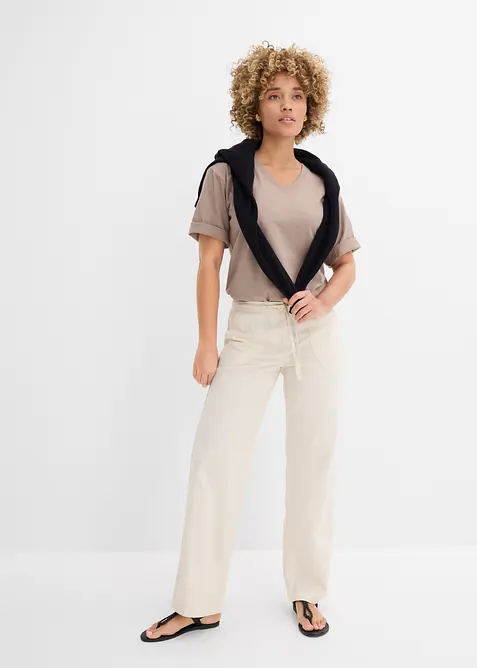 Flammgarn-Boxy-Shirt aus reiner Bio-Baumwolle (2er Pack), bonprix