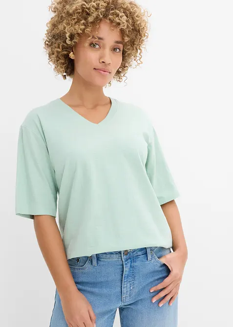 Flammgarn-Boxy-Shirt aus reiner Bio-Baumwolle (2er Pack), bonprix