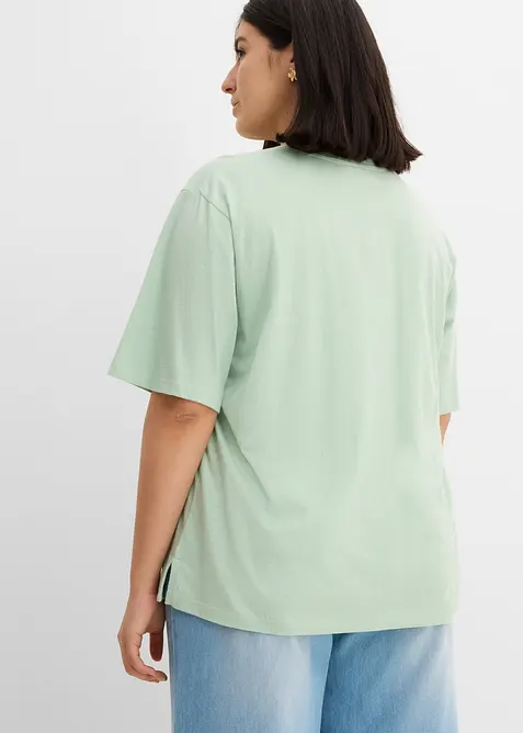 Lot de 2 T-shirts amples en fil flamm&eacute; 100% coton, bonprix