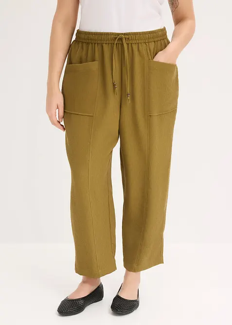 Pantalon large en mati&egrave;re textur&eacute;e, bonprix