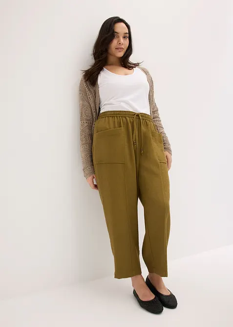 Pantalon large en mati&egrave;re textur&eacute;e, bonprix