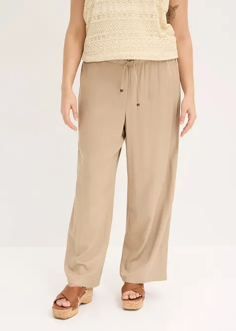 Pantalon large en viscose fluide, bonprix