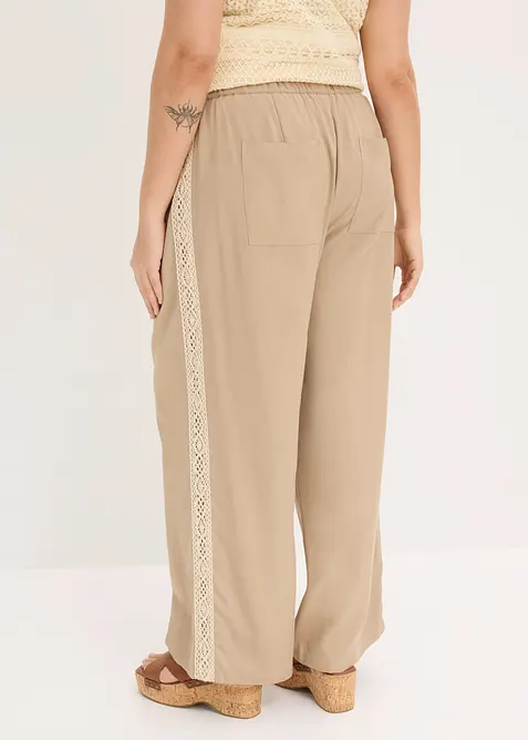 Pantalon large en viscose fluide, bonprix