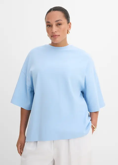 T-shirt oversize 100% coton &agrave; base asym&eacute;trique, bonprix