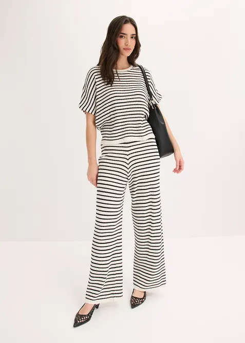 Strickhose aus luftigem Leinen-Mix, bonprix
