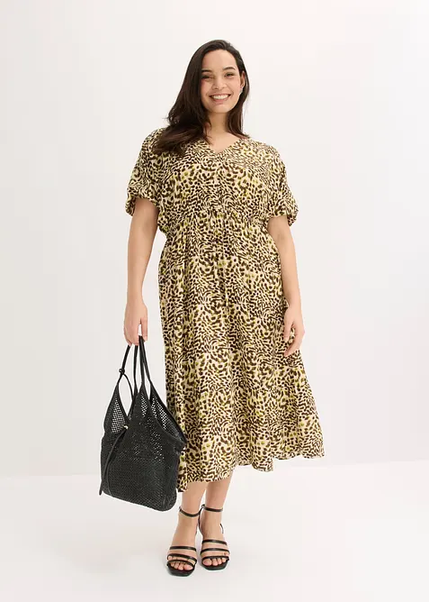 Midikleid aus flie&szlig;ender Viskose, bonprix