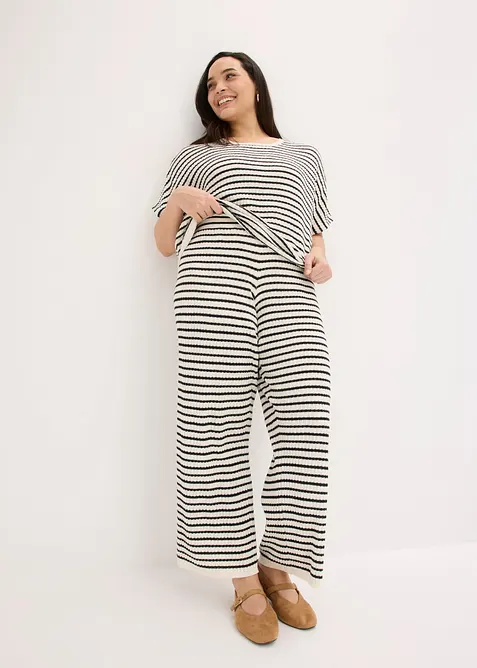 Pantalon l&eacute;ger en maille, bonprix