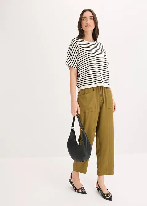 Strickshirt aus luftigem Leinen-Mix, bonprix