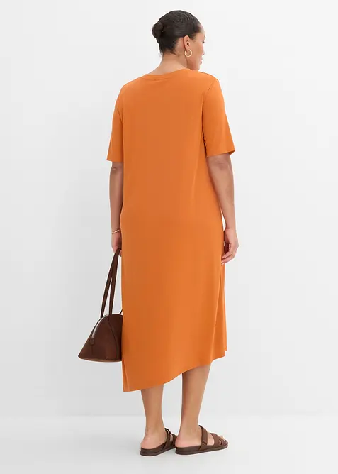 Robe &agrave; base asym&eacute;trique en jersey avec modal, bonprix