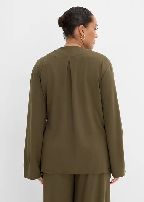 Chemisier en jersey &agrave; nouer sur le c&ocirc;t&eacute;, bonprix