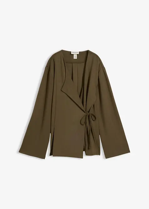 Chemisier en jersey &agrave; nouer sur le c&ocirc;t&eacute;, bonprix