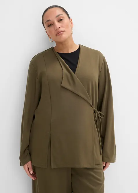 Chemisier en jersey &agrave; nouer sur le c&ocirc;t&eacute;, bonprix