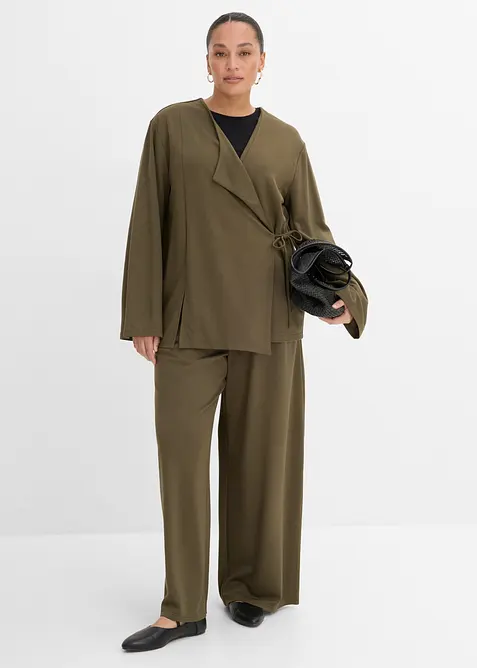 Chemisier en jersey &agrave; nouer sur le c&ocirc;t&eacute;, bonprix