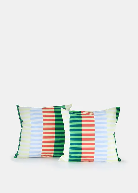 Lot de 2&nbsp;housses de coussin &agrave; rayures color&eacute;es, bonprix