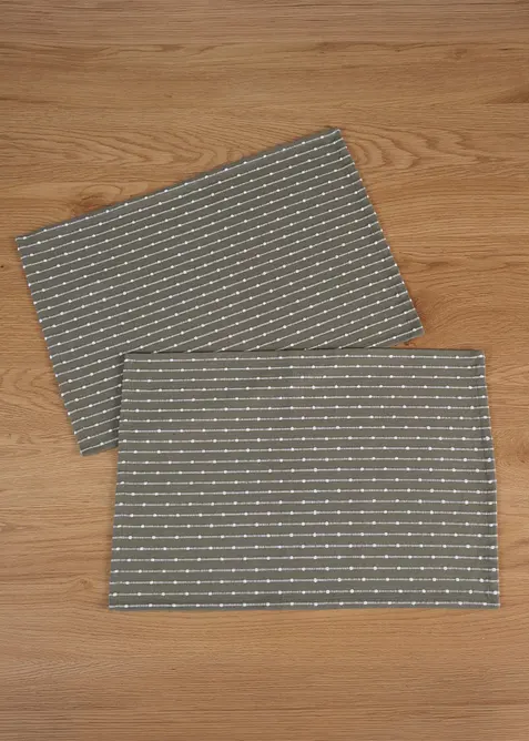 Lot de 2 &nbsp;sets de table tiss&eacute;s en coton, bonprix