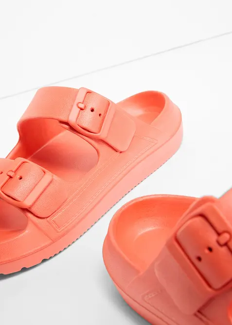 Mules double bride d&eacute;perlantes, bonprix