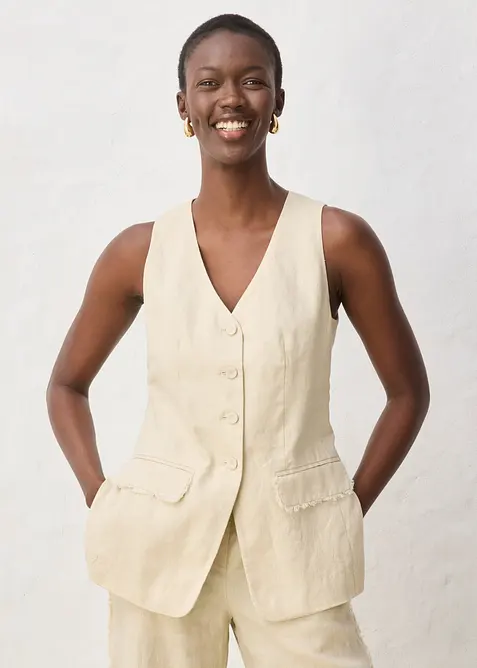 Anzugweste aus reinem Leinen, bonprix