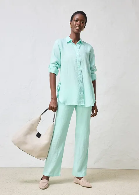 Hemdbluse aus reinem Leinen, bonprix