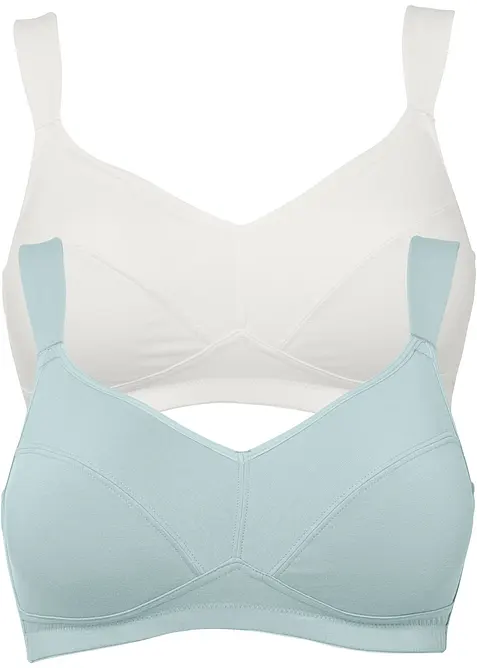 Lot de 2 soutiens-gorge coton sans armatures, bonprix