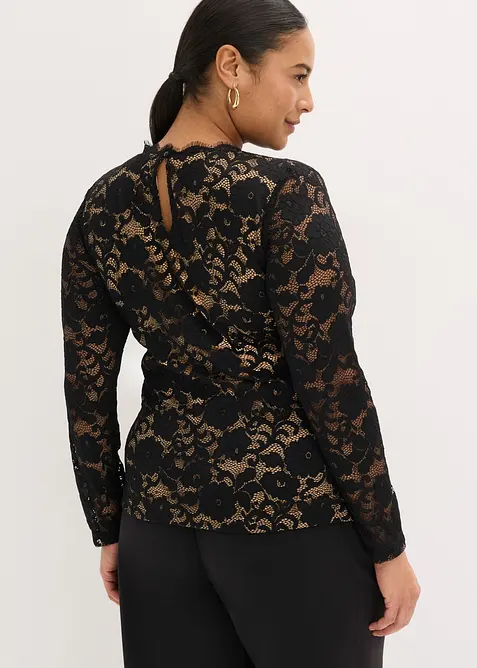 Haut manches longues en dentelle, bonprix