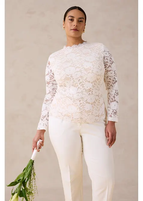 Langarmshirt aus Spitze, bonprix