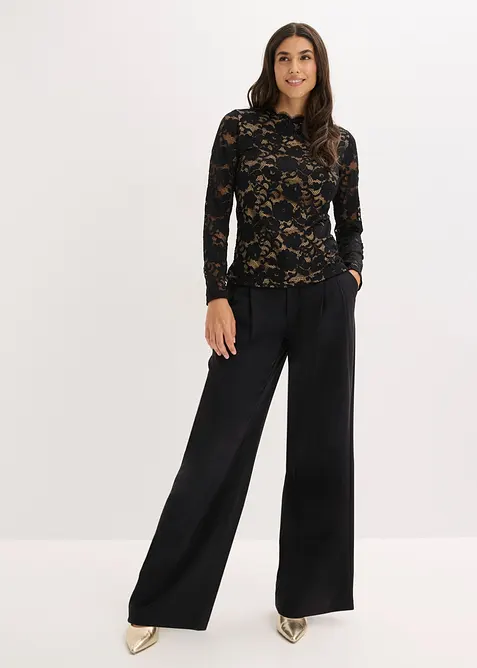 Haut manches longues en dentelle, bonprix