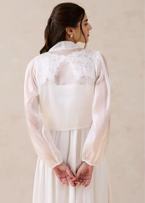 Bol&eacute;ro en tulle fin avec d&eacute;tail &agrave; nouer, bonprix