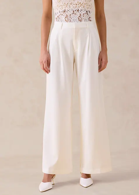 Pantalon large &agrave; pinces, bonprix