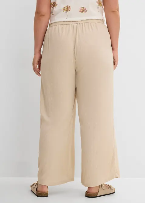 Pantalon palazzo en viscose douce, bonprix