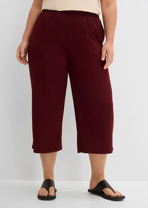 Pantalon en jersey c&ocirc;tel&eacute; &agrave; taille &eacute;lastiqu&eacute;e, bonprix
