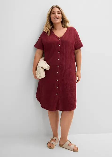 Robe chemise en gaze de coton douce, bonprix