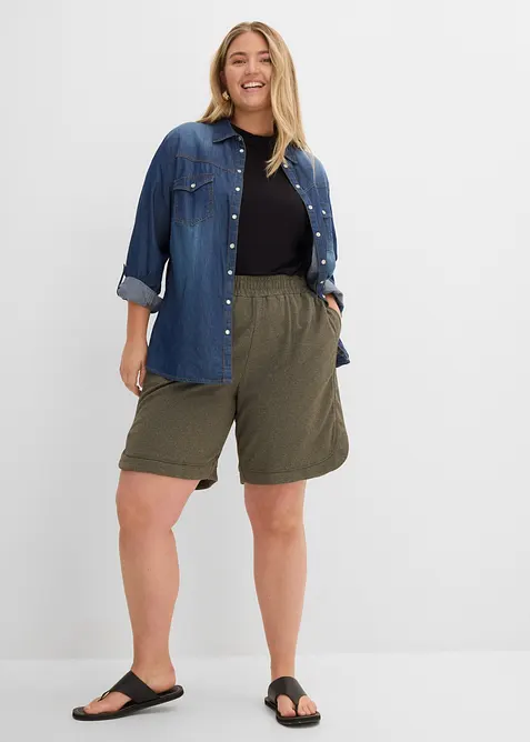 Short large en tissu sweat, bonprix