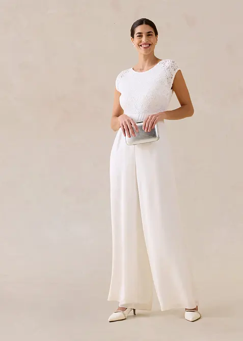 Overall aus feinem Chiffon mit Spitze, bonprix