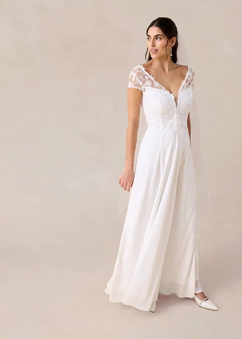 Robe de mari&eacute;e &agrave; dentelle, bonprix