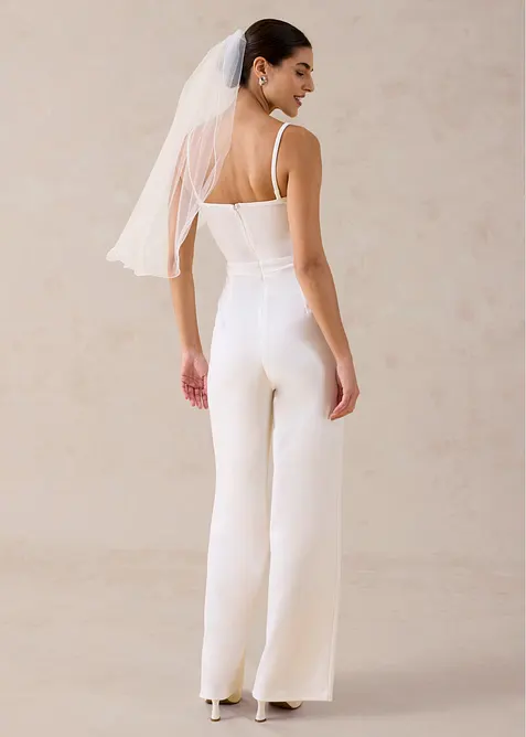 Combinaison en cr&ecirc;pe textur&eacute; avec perles brod&eacute;es, bonprix