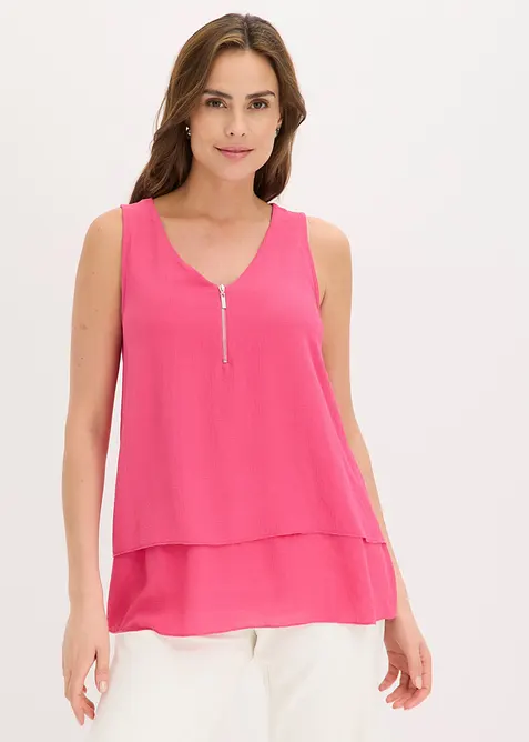 Top &agrave; encolure zipp&eacute;e, bonprix