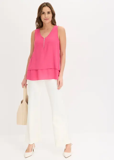 Top &agrave; encolure zipp&eacute;e, bonprix