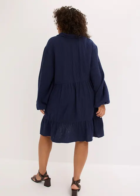 Robe courte &eacute;tag&eacute;e en gaze de coton, bonprix