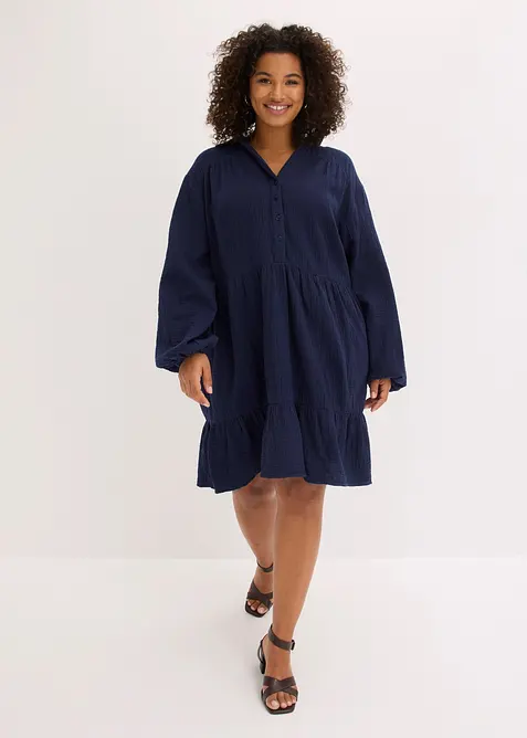 Robe courte &eacute;tag&eacute;e en gaze de coton, bonprix
