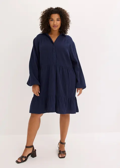 Robe courte &eacute;tag&eacute;e en gaze de coton, bonprix