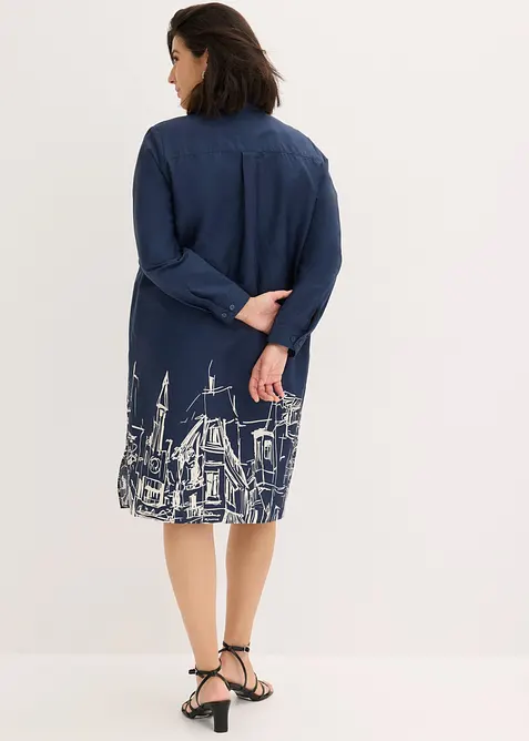 Hemdblusenkleid aus Baumwoll- Popeline, bonprix