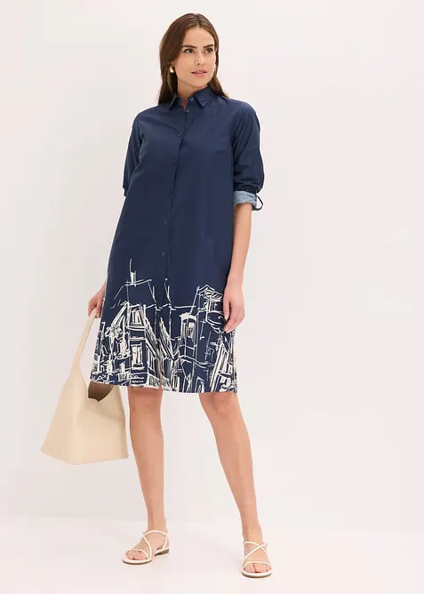 Robe-chemise en popeline de coton, bonprix