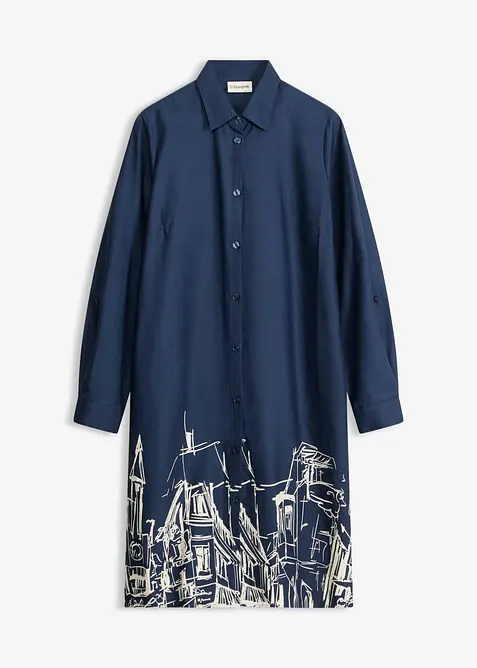 Hemdblusenkleid aus Baumwoll- Popeline, bonprix