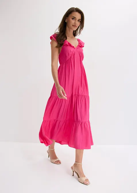 Robe &agrave; bretelles en viscose m&eacute;lang&eacute;e, bonprix