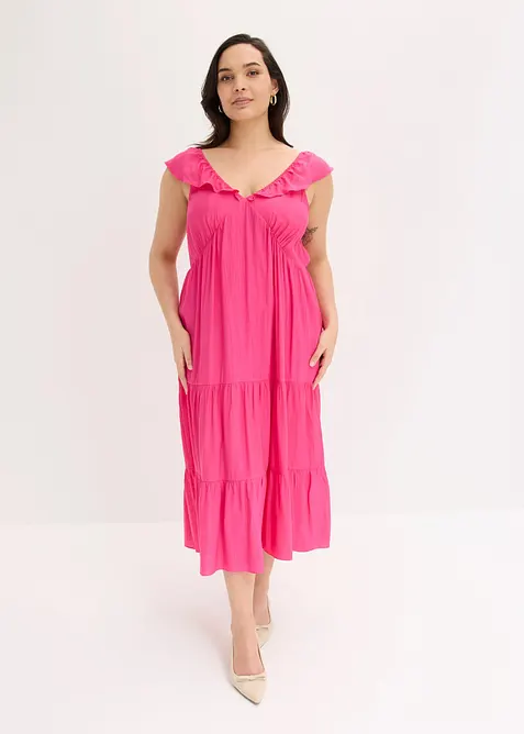 Robe &agrave; bretelles en viscose m&eacute;lang&eacute;e, bonprix
