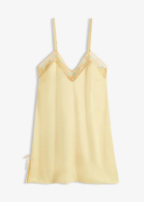 Satin Neglig&eacute; mit zarter Stickerei, bonprix